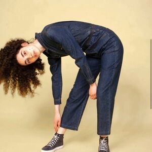 L.F. Markey Danny Long Sleeve Boilersuit Sz 2 US Indigo Blue Denim 100% Cotton